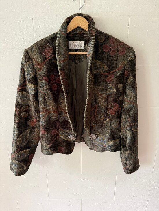 Longhorn Jackets & Blazers - Vintage Longhorn | Tapestry Blazer | Cottagecore Western Stampede | Medium